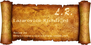 Lazarovics Richárd névjegykártya